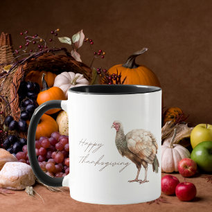 Caneca Watercolor Turkey Happy Graças