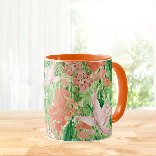 Caneca Watercolor Wildflower Meadow Floral (In situ Kitchen table)