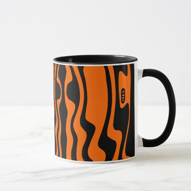 Caneca Wavey Stripey - preto e laranja (Direita)