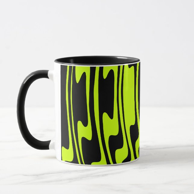 Caneca Wavey Stripey - Preto e Verde I (Esquerda)