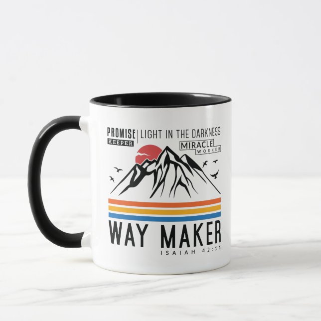 Caneca Way Maker Promise Keeper Milagre Trabalhador Crist (Esquerda)