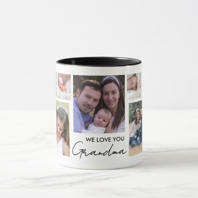 Caneca We Love You Grandma 13 Photo Collage White (Centro)