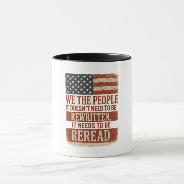 Caneca We the People Reread Flag Quote (Centro)