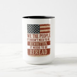 Caneca We the People Reread Flag Quote