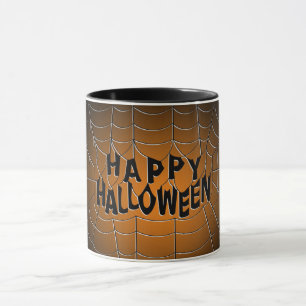 Caneca Web de Aranha Feliz Halloween
