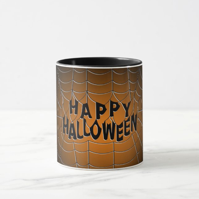 Caneca Web de Aranha Feliz Halloween (Centro)