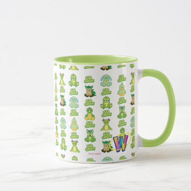 Caneca Webkinz vai teste padrão verde (Direita)