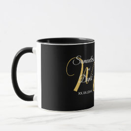 Caneca Wedding Monogram Design with Names and Date