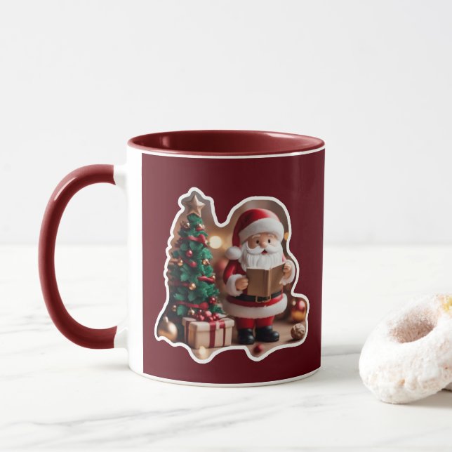 Caneca Weihnachtsmann mit Tannenbaum in 3D -  (Com Donut)