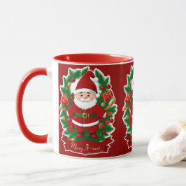 Caneca Weihnachtsmann mit Tannenzweigen -