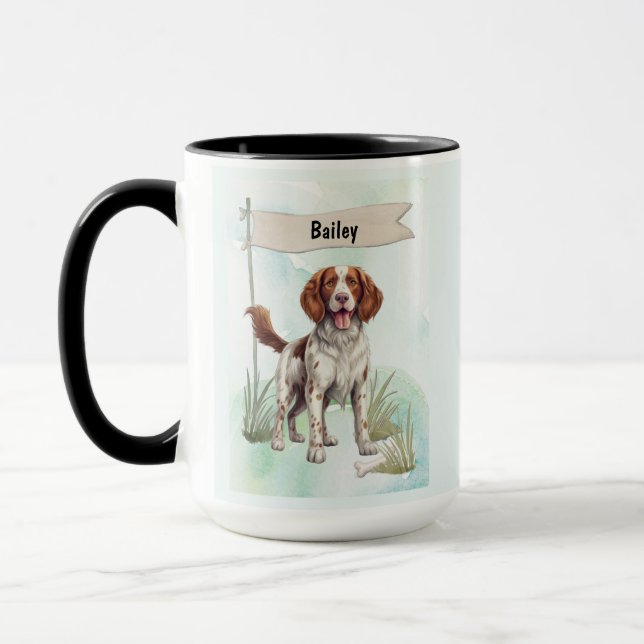 Caneca Welsh Springer Spaniel Aquarela Cachorro Personali (Esquerda)
