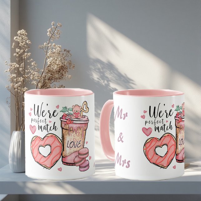 Caneca We're Perfect Match Mr & Mrs Couple Romantic Funky (We're Perfect Match Mr & Mrs Couple Romantic Funky Mug)