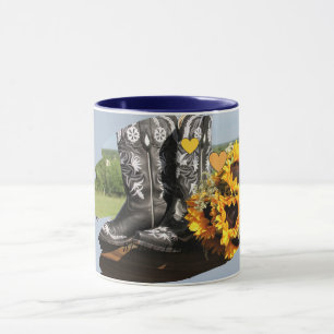 Caneca Western Boots Sunflower Casamento Russo