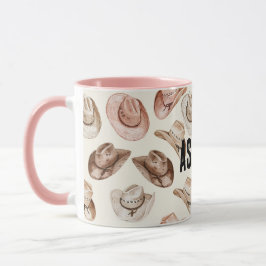 Caneca Western Cowgirl Pink Brown Hats