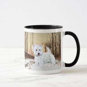 Caneca Westie ao Crepúsculo