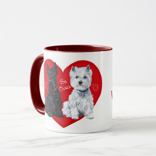 Caneca Westie e Scottie Namorados (Frente Esquerda)