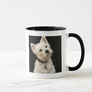 Caneca Westie (terrier ocidental das montanhas) com colar