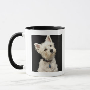 Caneca Westie (terrier ocidental das montanhas) com colar