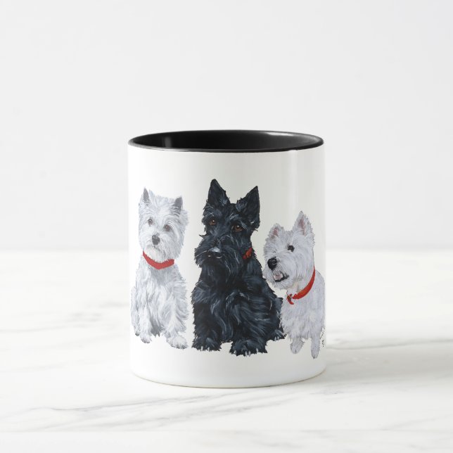 Caneca Westies e um Scottie Juntos (Centro)