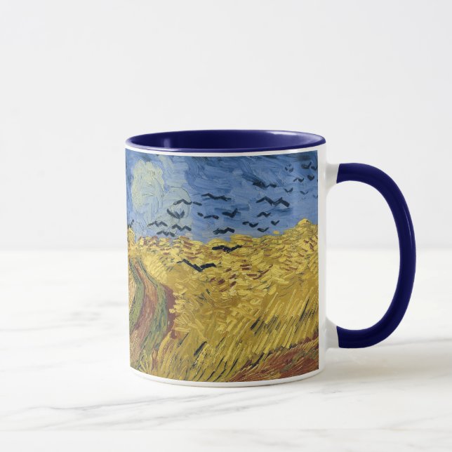 Caneca Wheatfield with Crows (F779) Van Gogh Fine Art (Direita)