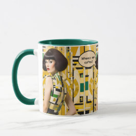 Caneca Where's My Coffee Retro Beauty 60s coffee mug