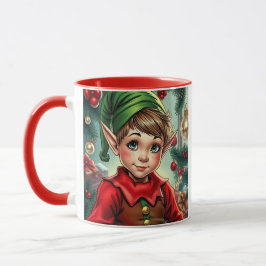 Caneca Whimsical Cartoon Elf | Christmas Personalized