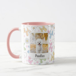 Caneca Whimsical Pastel Custom Photo Poodle Throw Pillow
