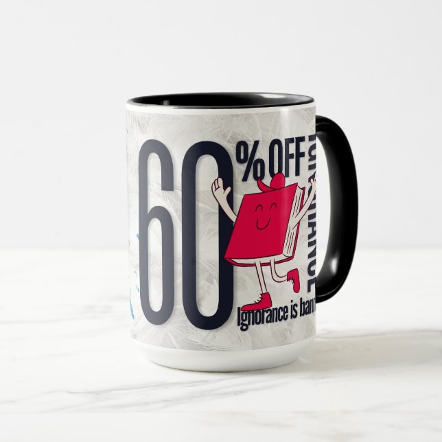 Caneca Whimsical Red Book Character Ignorance Is Banned  (Frente Esquerda)