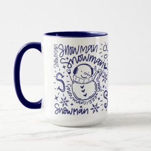 Caneca Whimsical Snowman Word Art Natal