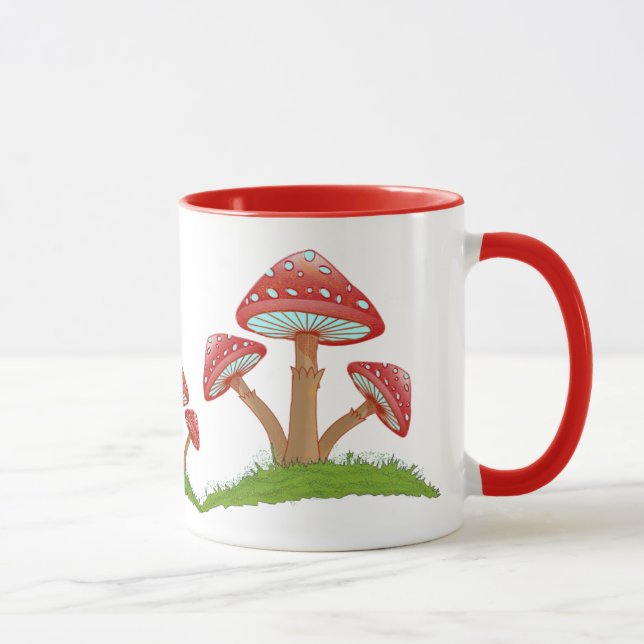 Caneca WhimsicalCharm: A Beleza Artística do Cogumelo (Direita)