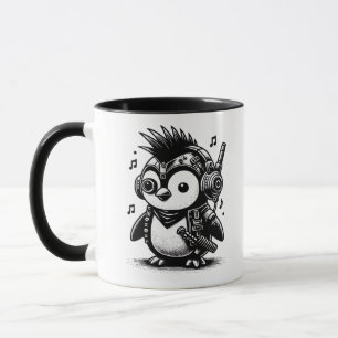 Caneca Whimsigoth Punkrock Weirdcore Penguin Vintage Art