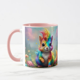 Caneca Whiskers of Wonder: O Esquilo Arco-Íris Unicórnio