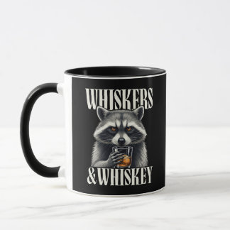 Caneca Whiskers & Whiskey Raccoon Funny Trash Raccoon