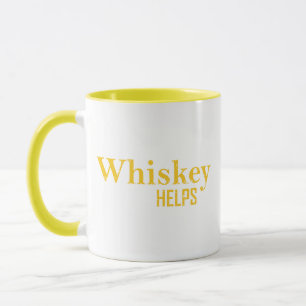 Caneca Whiskey ajuda álcool engraçado dizendo aspas de uí