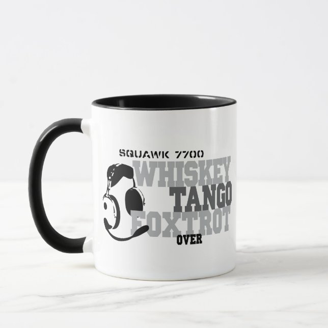 Caneca Whiskey Tango Foxtrot - Aeronáutica Humor (Esquerda)