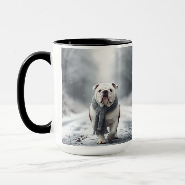 Caneca White English Buldogue Merry Christmas Human Mug (Esquerda)