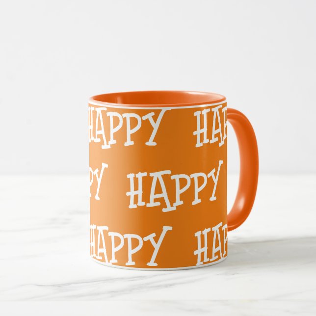 Caneca White Laranja Feliz (Frente Esquerda)