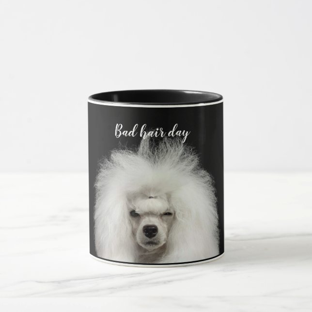 Caneca White Poodle Bad Hair Day (Centro)
