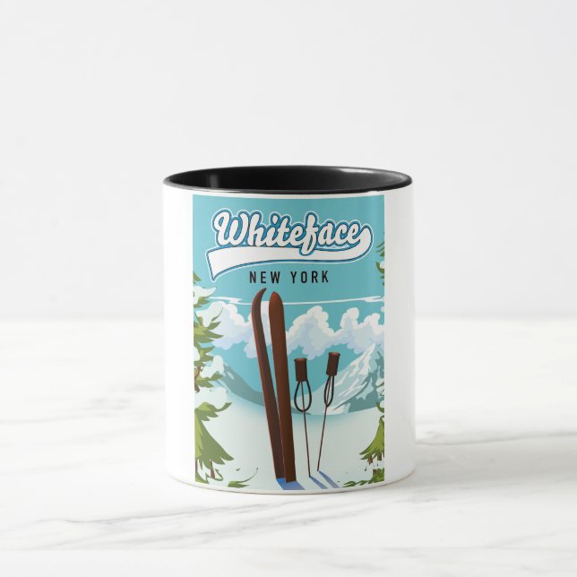 Caneca Whiteface Nova York Para Esquiar (Centro)