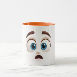 Caneca Wide eyed shock face – surprised blue eyed emoji