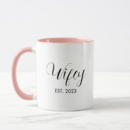 Caneca Wifey Elegant Black Script White Women