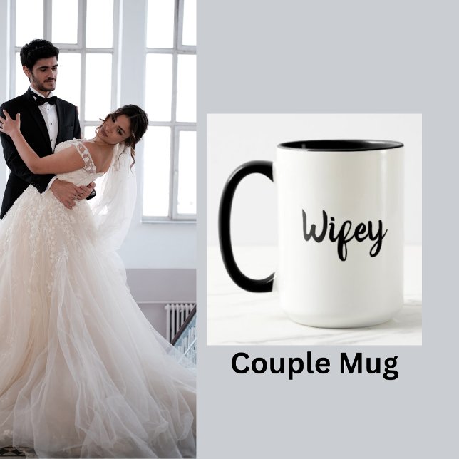 Caneca Wifey Wedding Honeymoon Casal Mug (Criador carregado)