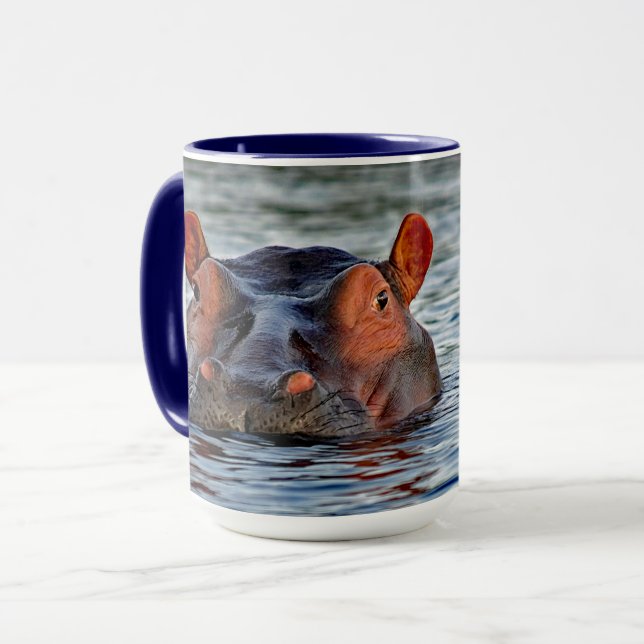 Caneca Wildlife Hippo Water Photo (Frente Esquerda)