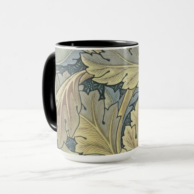 Caneca William Morris Acanthus Deixa Arte Floral Nouveau (Frente Esquerda)