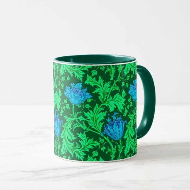 Caneca William Morris Anemone, Emerald Green e Blue (Frente Esquerda)