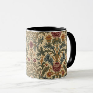 Caneca William Morris Cardo Escocês floral vintage