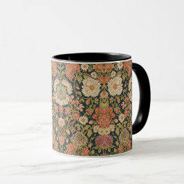 Caneca  William Morris Chrysanthemums Floral Art Nouveau 