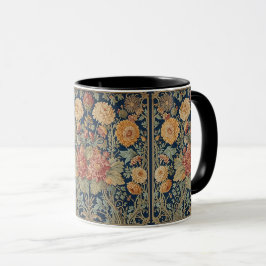 Caneca  William Morris Chrysanthemums Floral Art Nouveau 