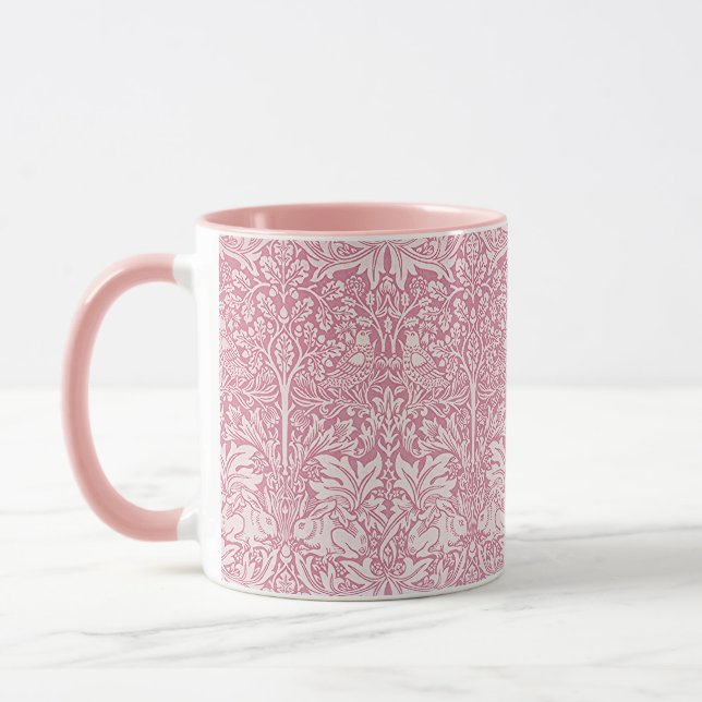 Caneca William Morris Forest Rabbit Foliage Pink (Esquerda)