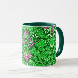 Caneca William Morris Hyacinth Impressão Limão e Emeral